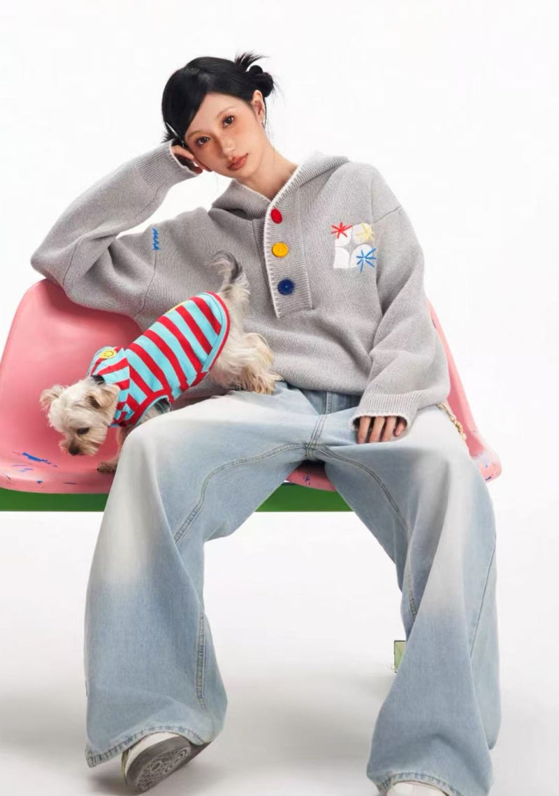 BIPOLAR Hyphenation Patch Embroidered Hooded Sweater