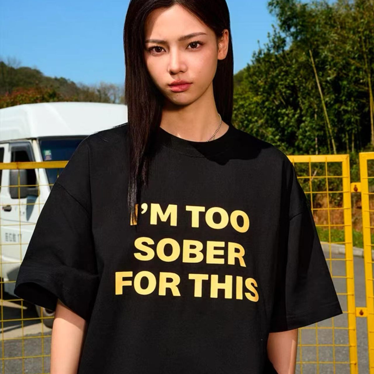 AFGK Slogan Ring LOGO Short-sleeved T-shirt
