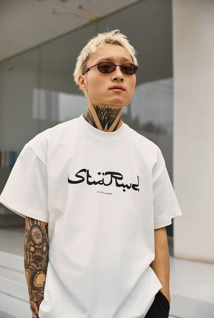 REMEDYxSTA Arabic Letter Print Short-sleeved T-shirt