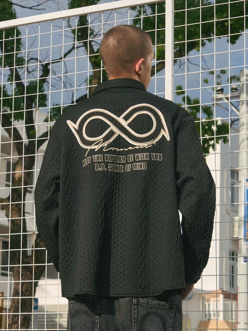 BIPOLAR Logo Printed Textured Long-sleeve Shirts