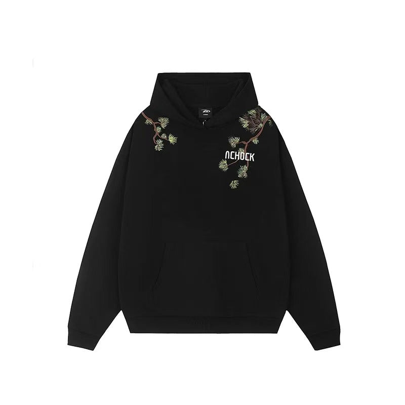 ACHOCK Pine Tree Embroidery Hoodie