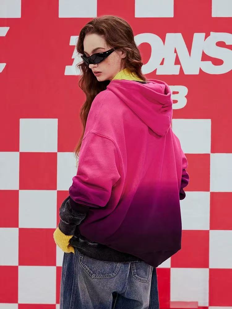 ICONSLAB Gradient Suspender Dyed Logo Hoodie