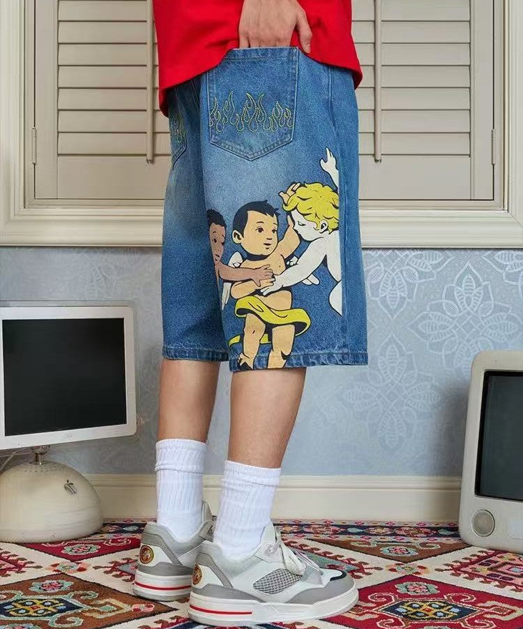 AFGK Three Angels Denim Shorts