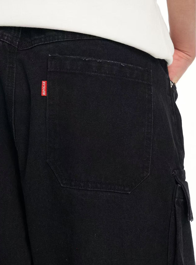BIPOLAR Washed Multi-pocket Cargo Jeans