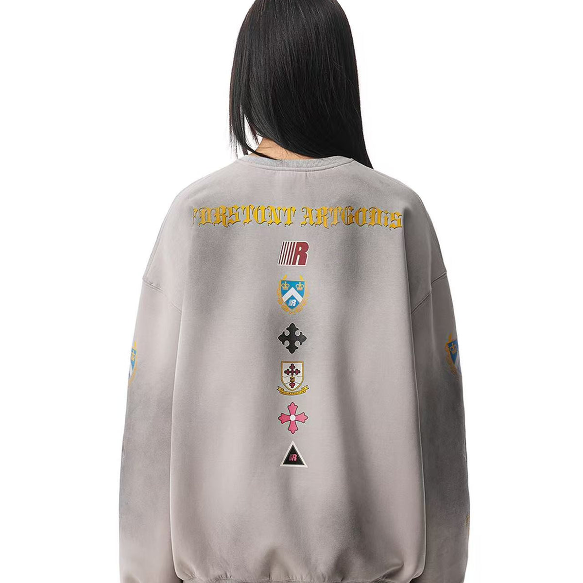 FDR Retro Dirty Round Neck Logo Print Sweatshirt