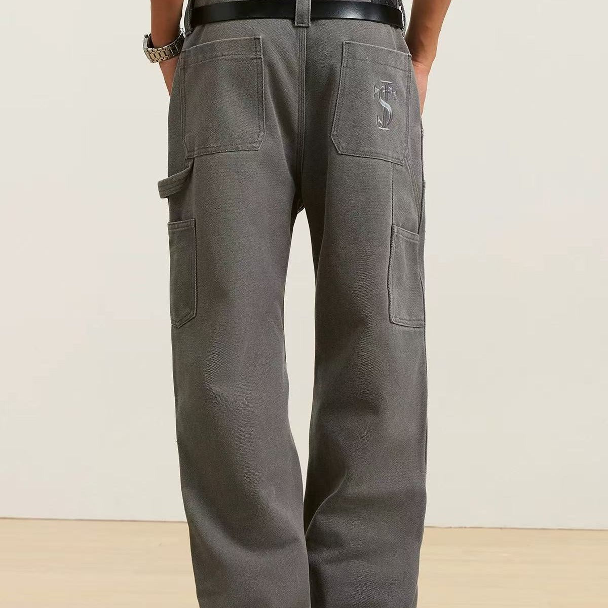 STK Washed Distressed Patchwork Jeans