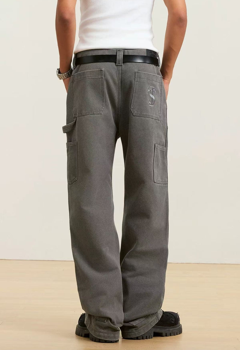 STK Washed Distressed Patchwork Jeans