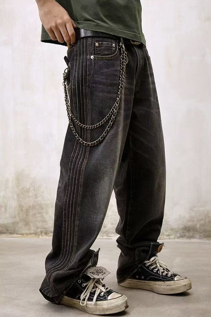 REMEDY Striped Washed Jeans