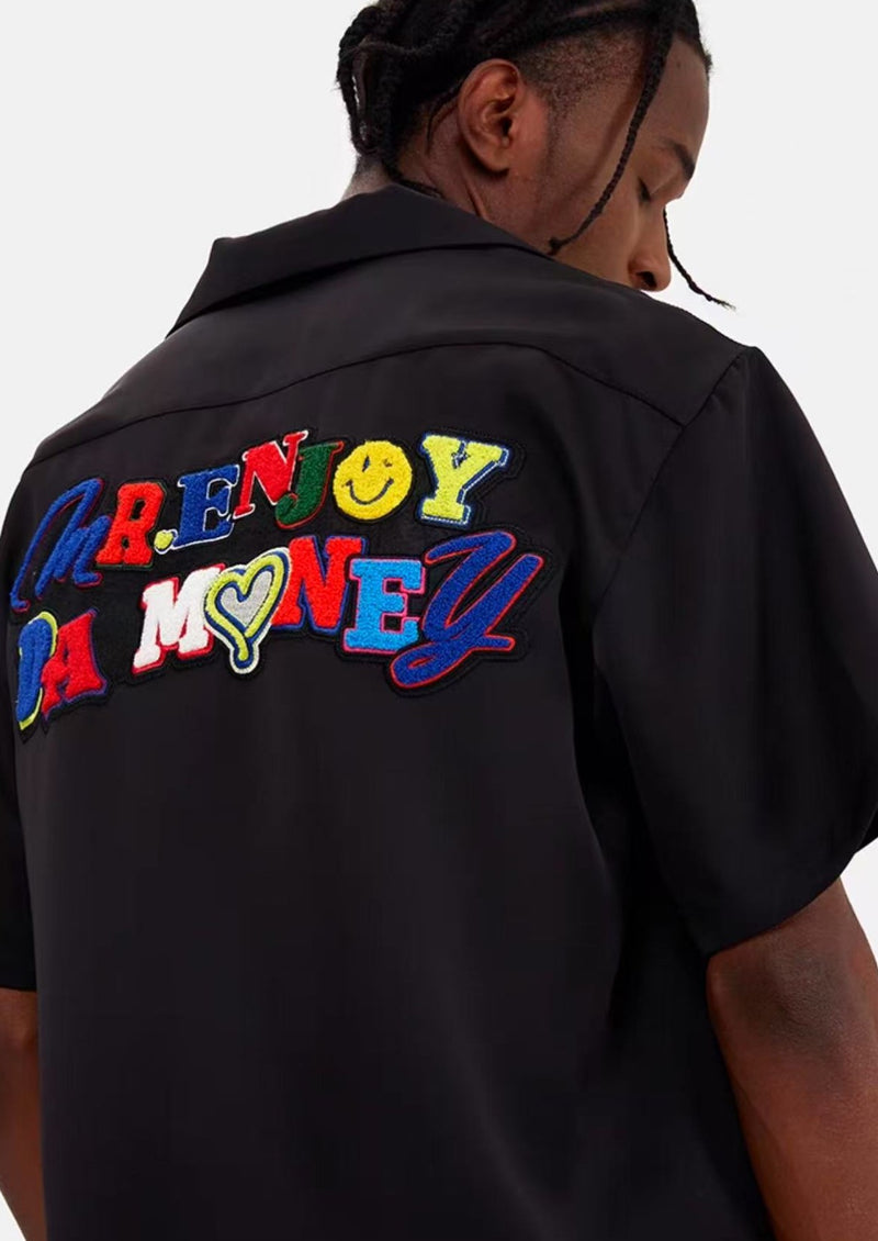 MEDM  Colorful Embroidered Printed Smiley T-shirt