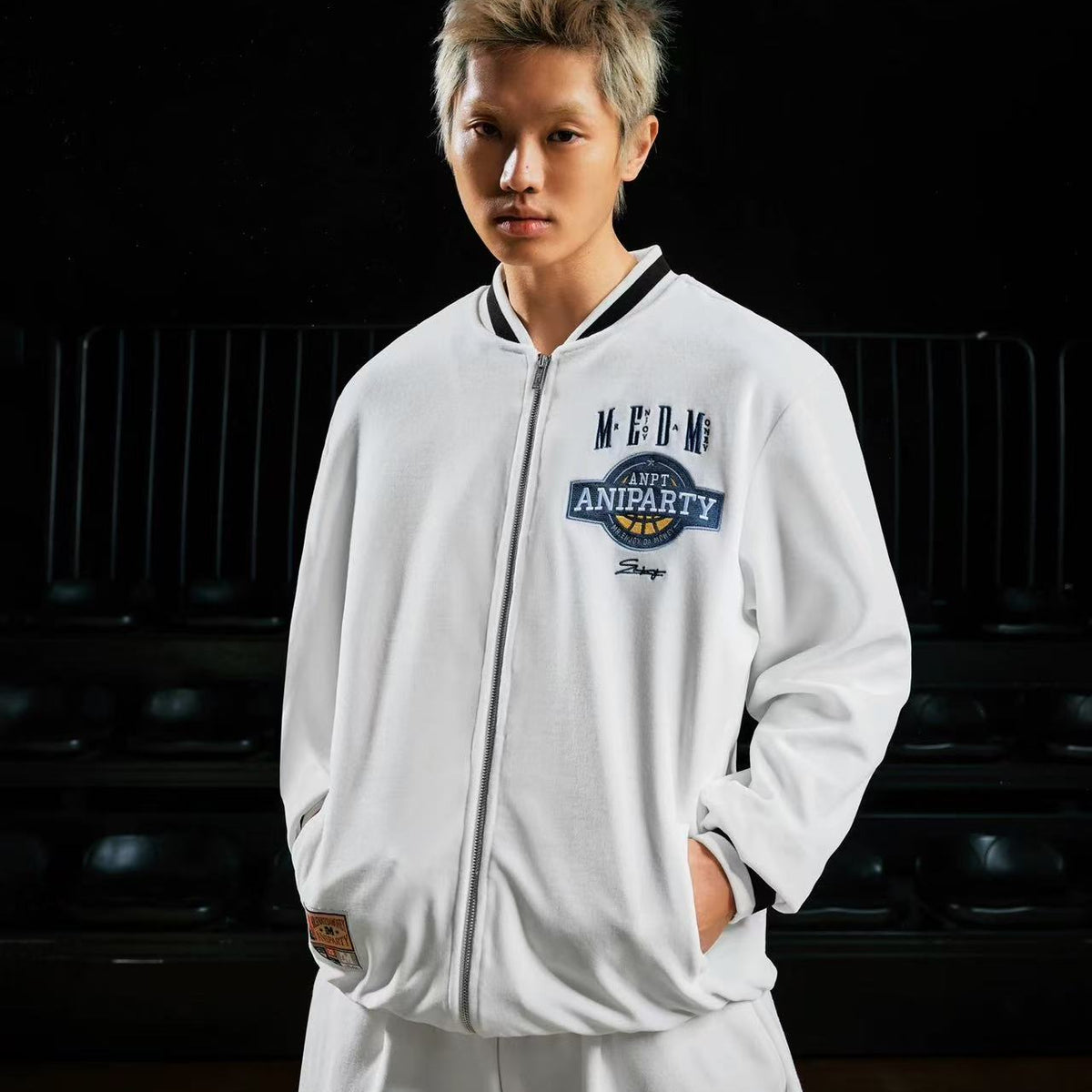 MEDMxANPT Logo Embroidered Plush Jacket