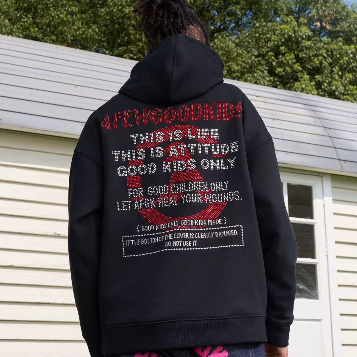 AFGK Hot Drill Contrasting Color Hoodie