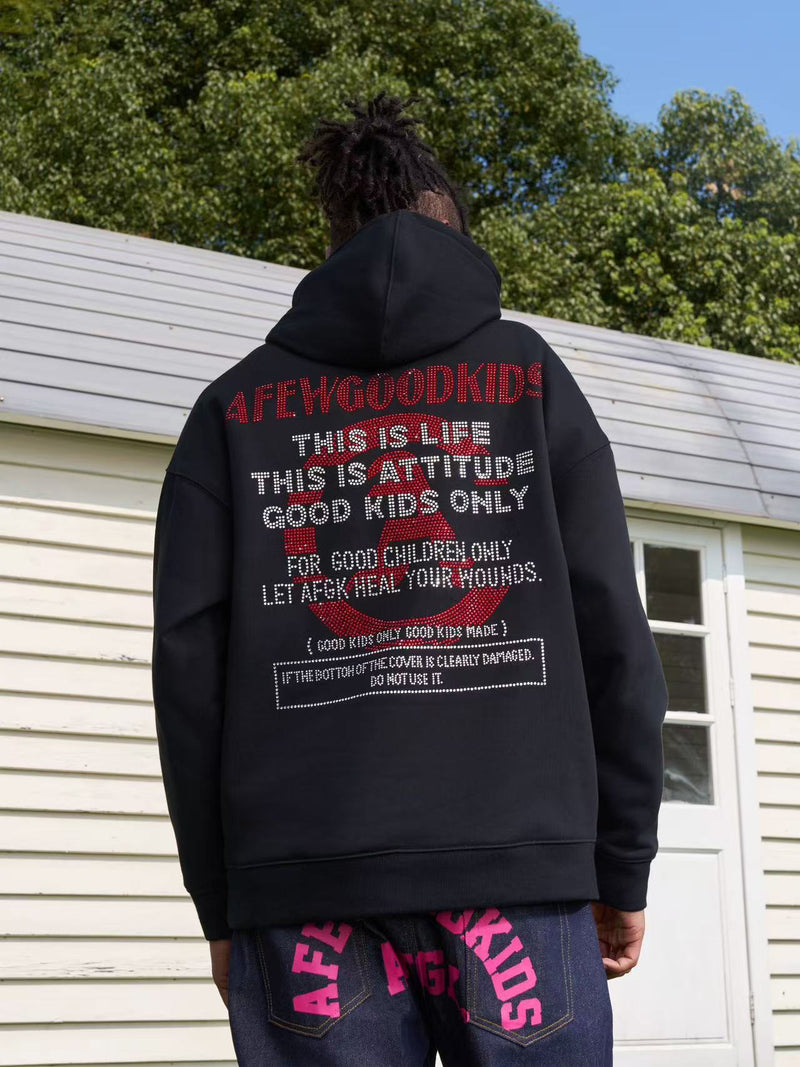 AFGK Hot Drill Contrasting Color Hoodie