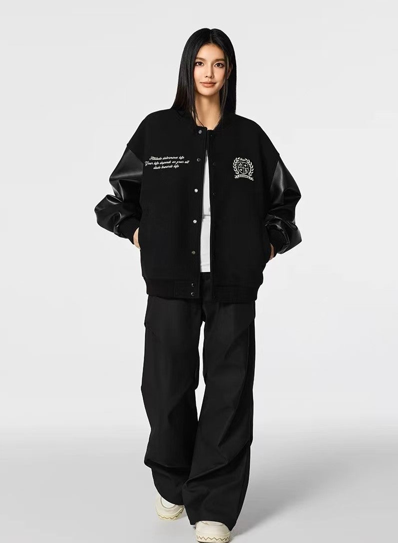 ACHOCK Vintage Patchwork Logo Design Jacket