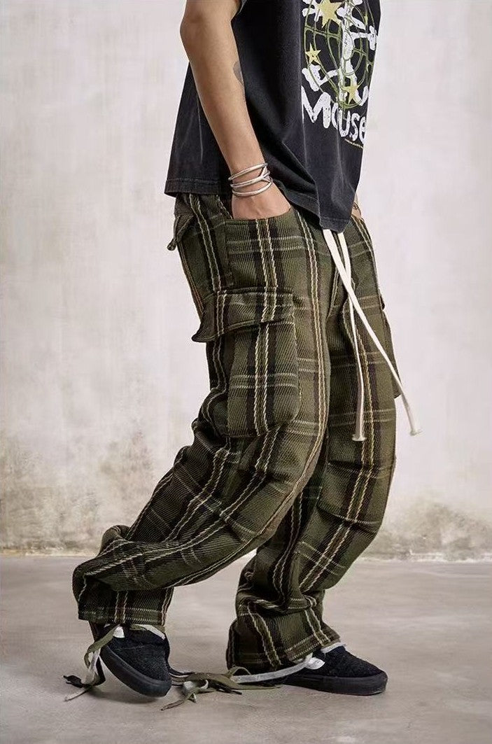REMEDY Plaid Cargo Trousers