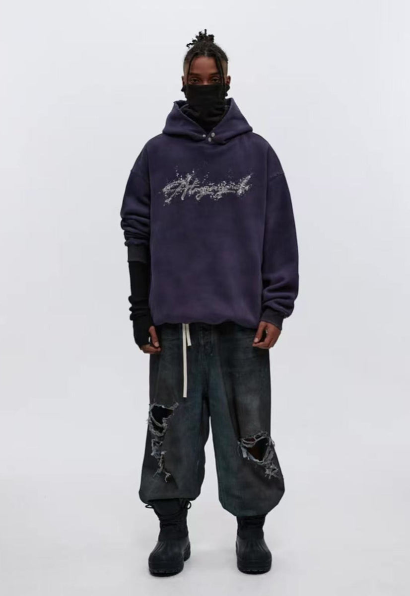 ATRY Wasteland Sand Embroidery Dirty Dyeing Sweatshirt
