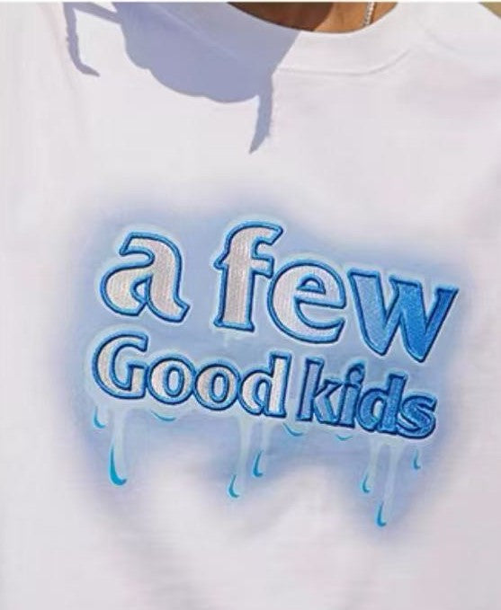 AFGK Versatile Melted Syrup Letter Short-sleeves T- shirt