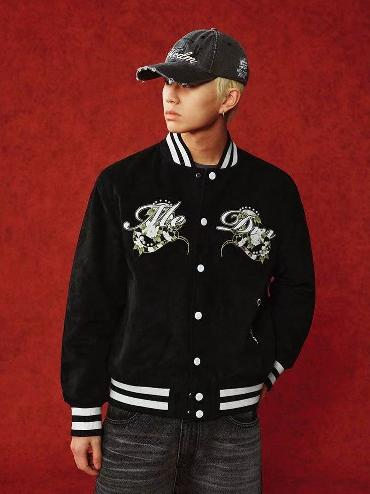 MEDM "Year of the Snake" Suede Varsity Jacket
