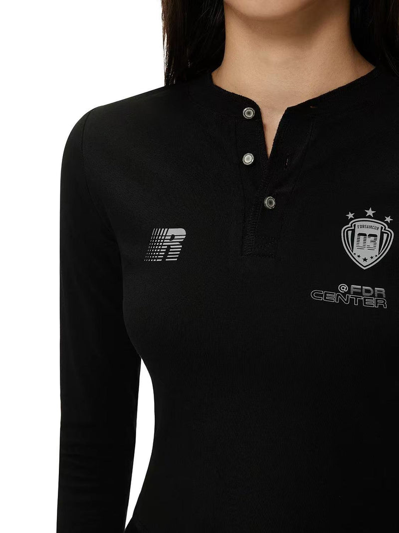 FDR Badge Slim Fit Long Sleeve T-Shirt (For Women)