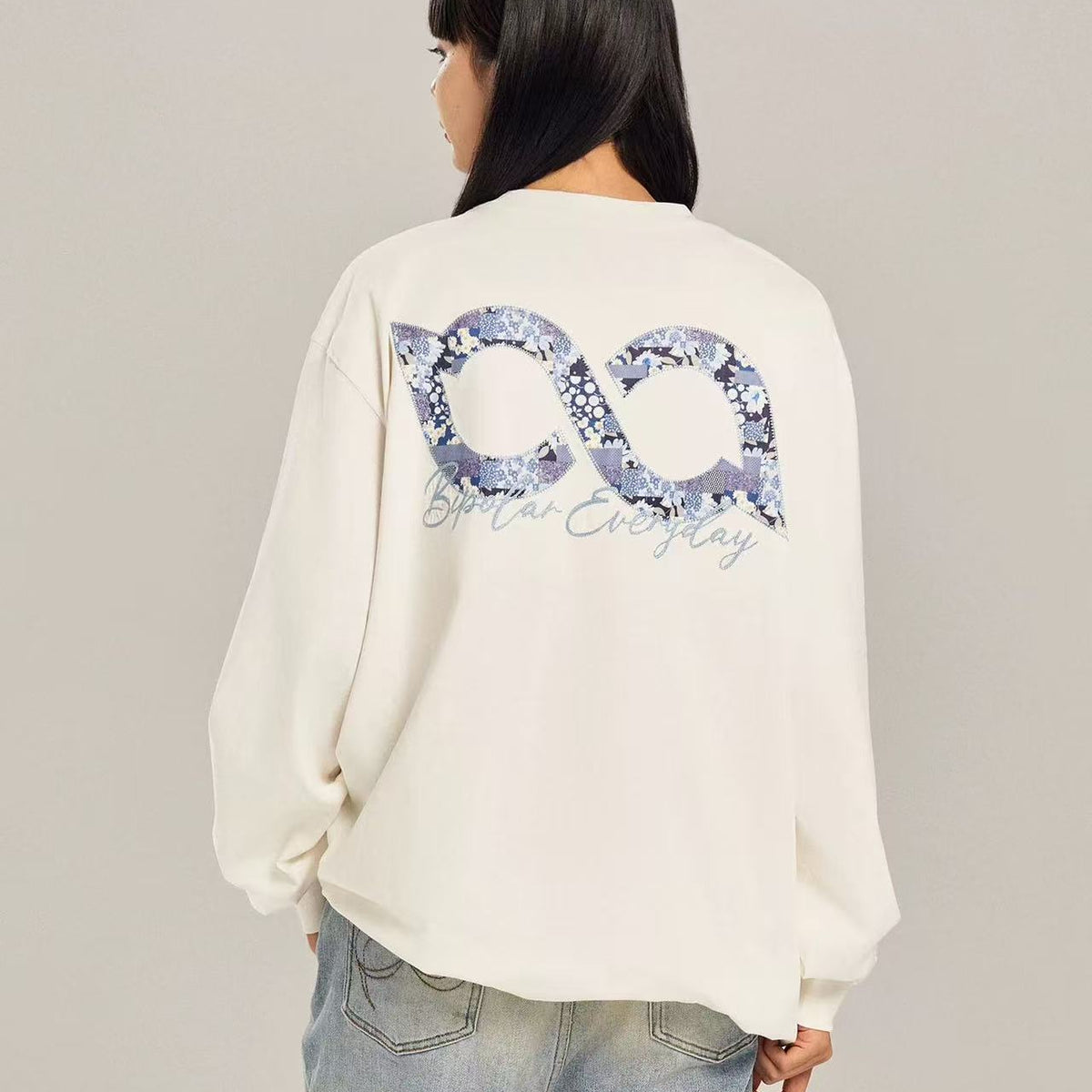 BIPOLAR Vintage Floral Patch Long-sleeve T-shirt