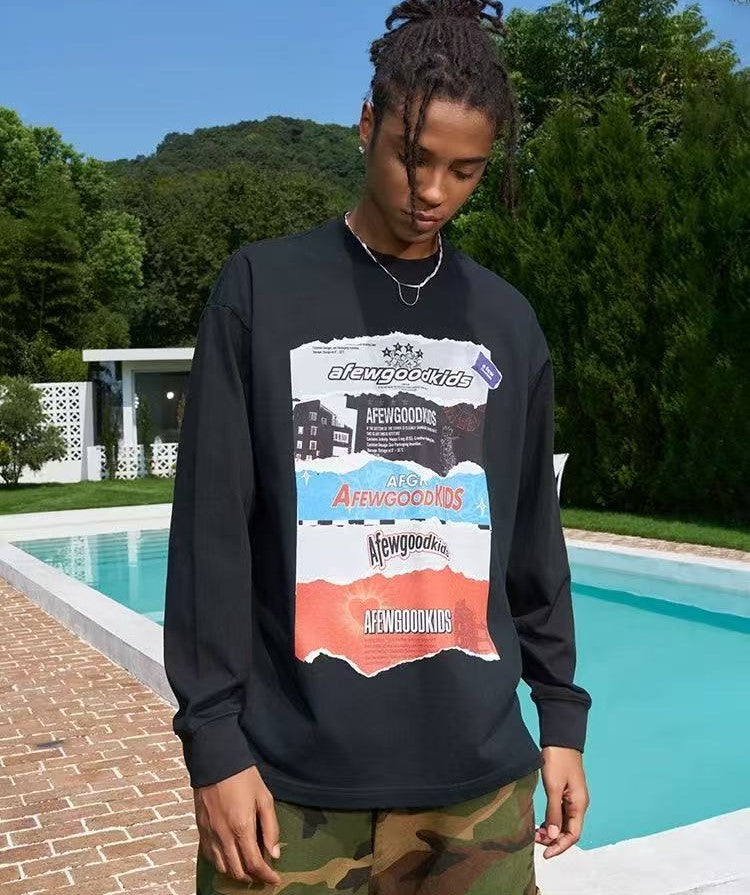 AFGK Rip Paper Poster Long Sleeve T-Shirt