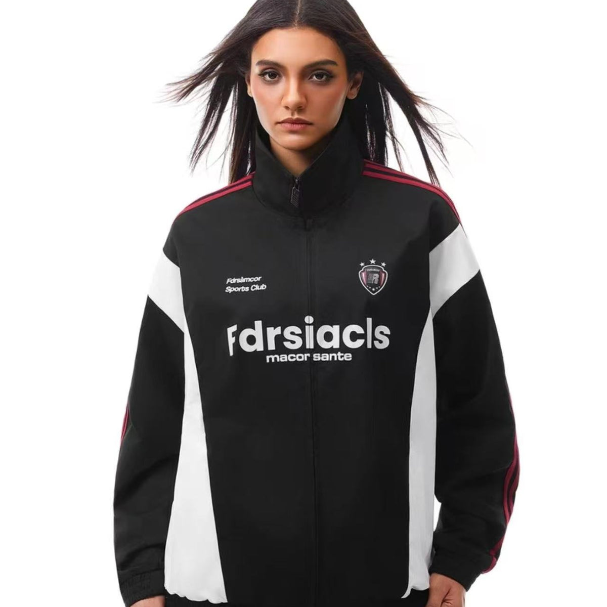 FDR Contrast Color Webbing Stand Collar Jacket (For Women)