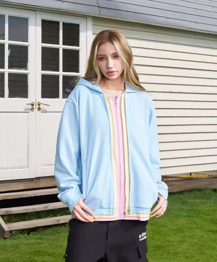 AFGK Colorful Multi Placket Cardigan Sweatshirt