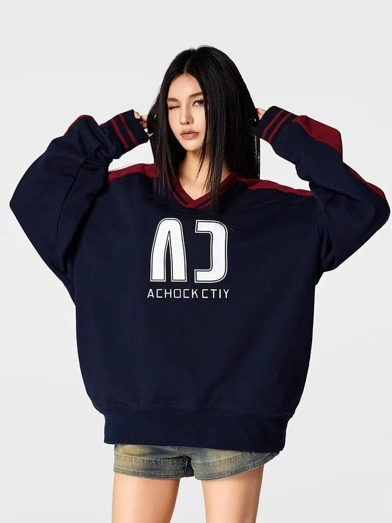 ACHOCK Color Matching Oversize Sweater