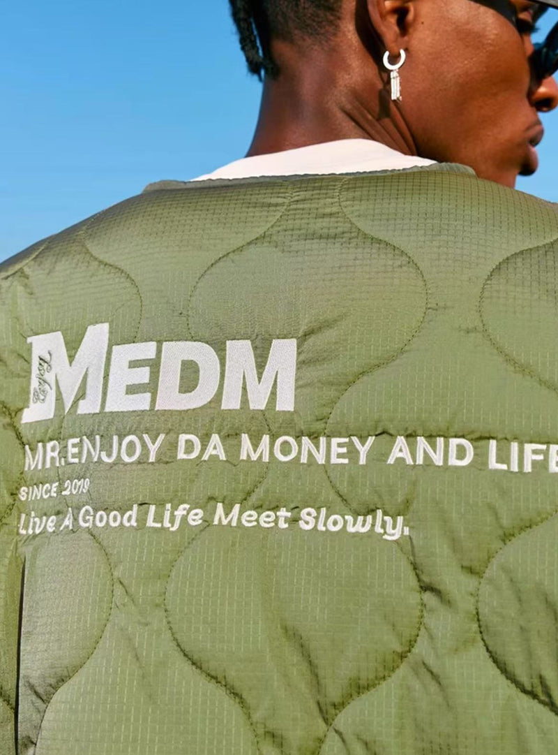 MEDM Embroidery Font Typesetting Cotton Coat