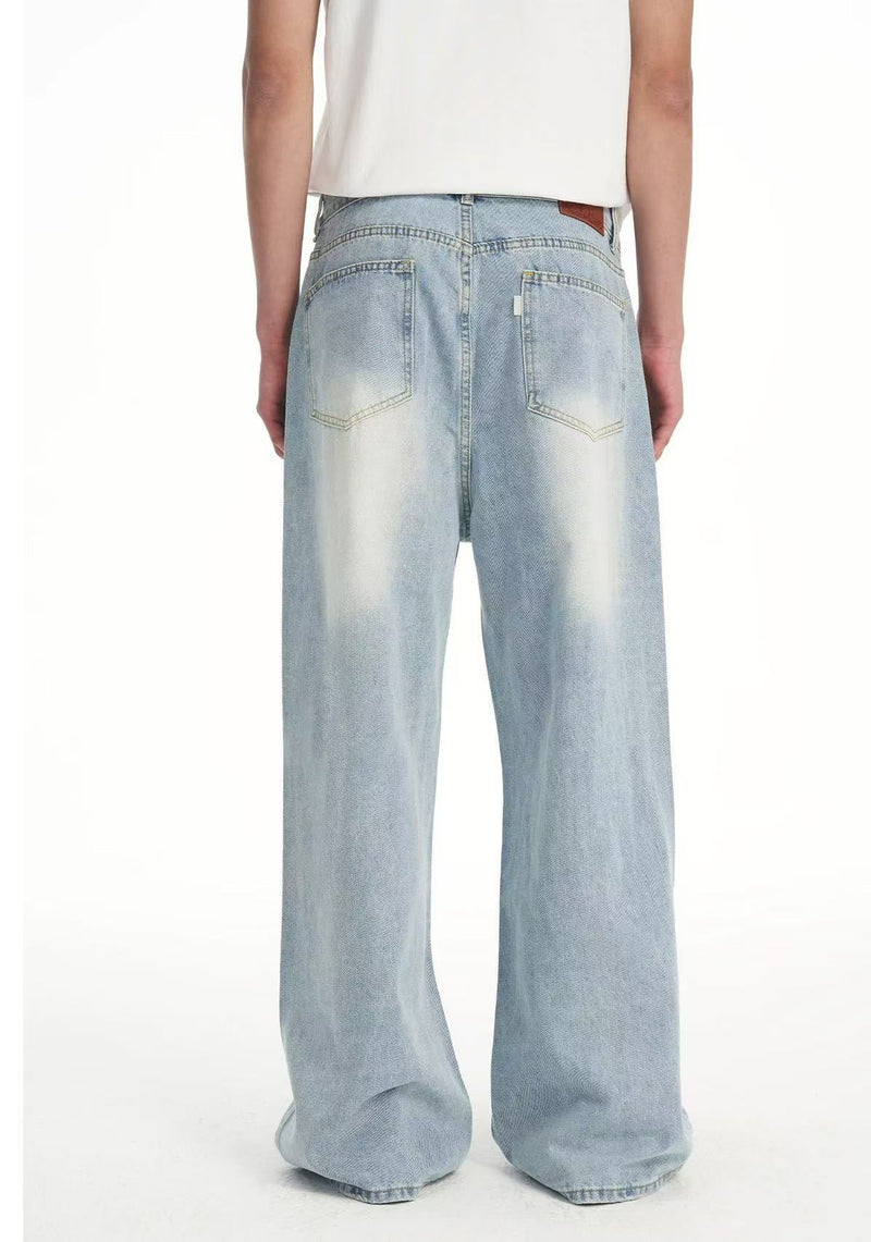 BIPOLAR  Distressed Straight Floor-length Trousers