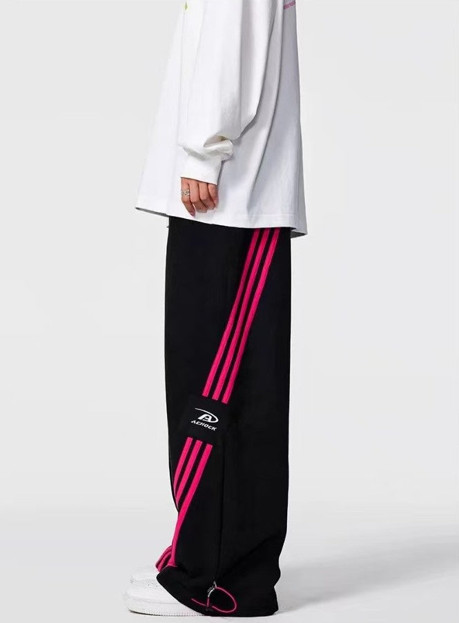 ACHOCK Striped Patchwork Casual Trousers