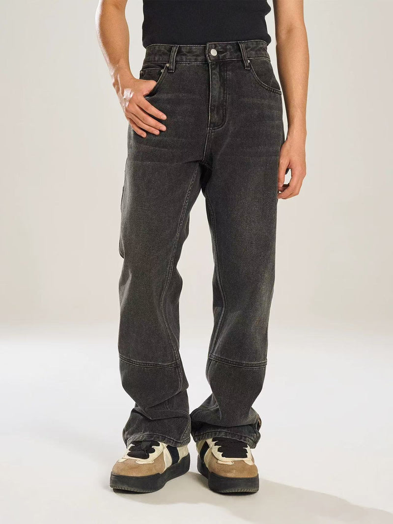 BIPOLAR Multi-pocket Wide-leg Workwear Denim Jeans