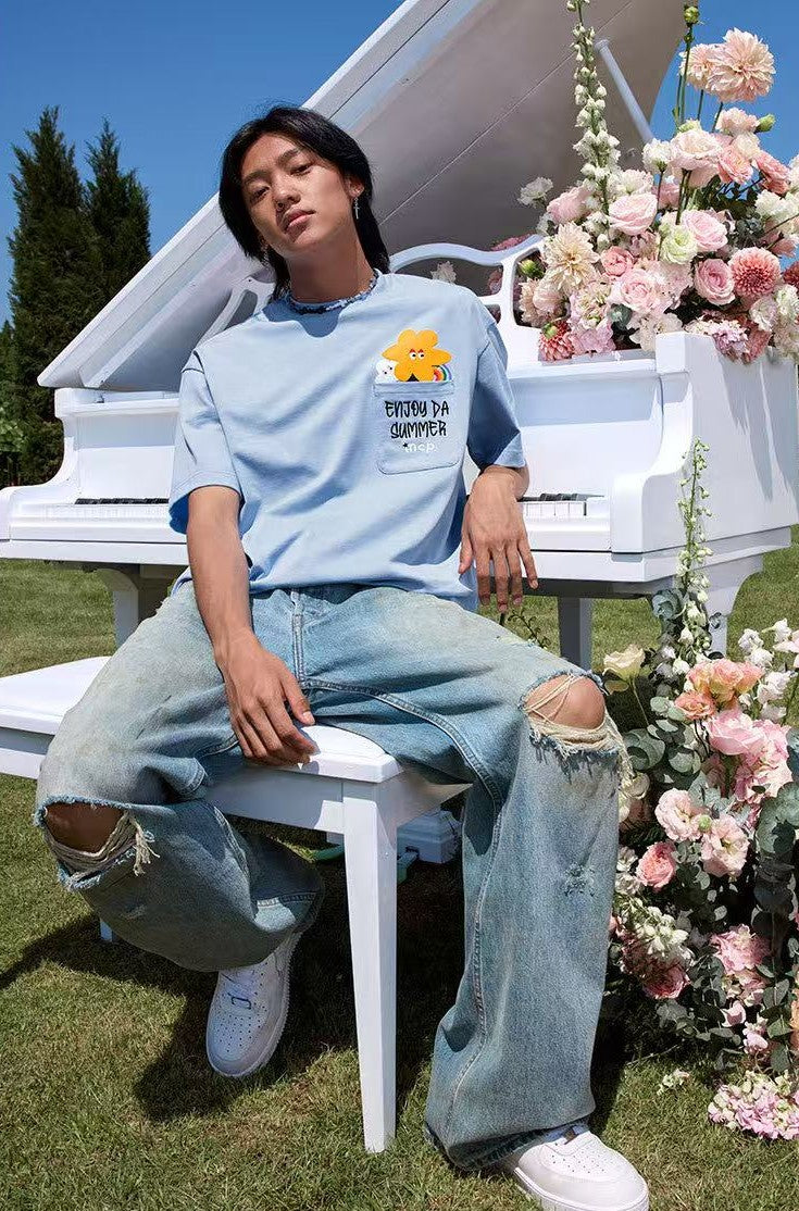 MEDM Cartoon Pocket Short-sleeve T-shirt