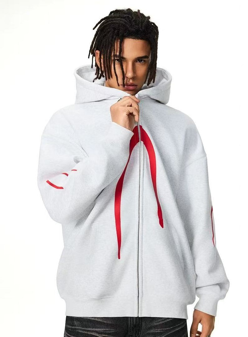 ACHOCK Hip Hop High Street Hooded Zipper Sweatshirt