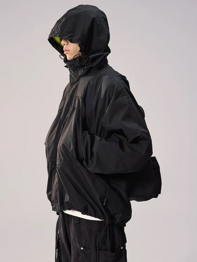 REMEDY Logo Print Backpacking Trench Coat