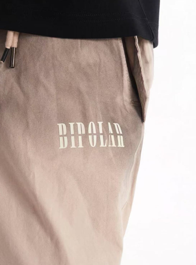 BIPOLAR Washed Wide-leg Spray-painted Pants