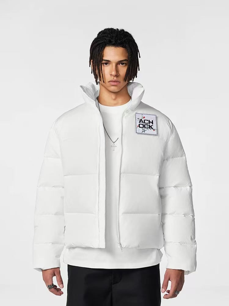 ACHOCK Waffle Logo Designed Velcro Warm Cotton Coat