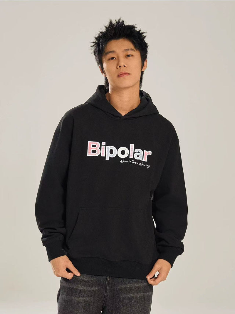 BIPOLAR Colorful Plaid Patch Logo Hoodie