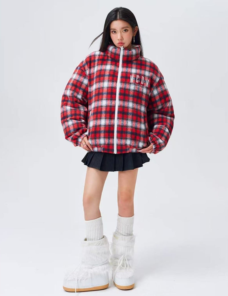 MEDM Plaid Double Sided Down Jacket