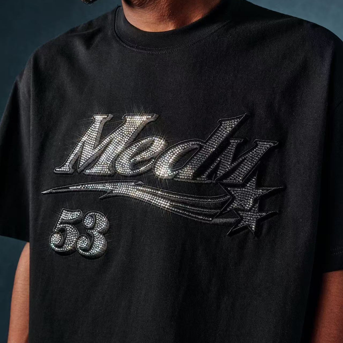 MEDM Diamond Logo Hot Drill  Short Sleeve T-shirt