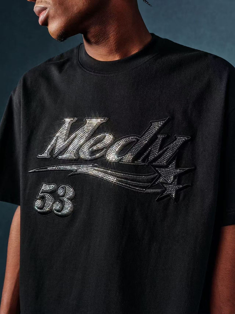MEDM Diamond Logo Hot Drill  Short Sleeve T-shirt