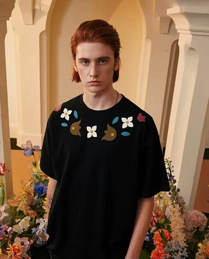ACHOCK Floral Embroidered T-shirt