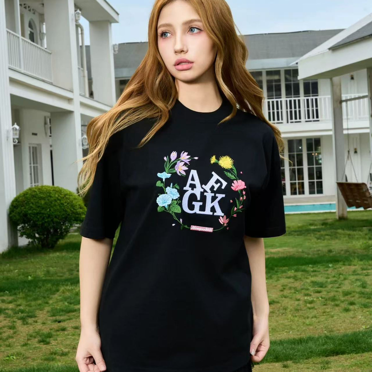 AFGK "Cloris' Garland" Embroidered Floral T-shirt