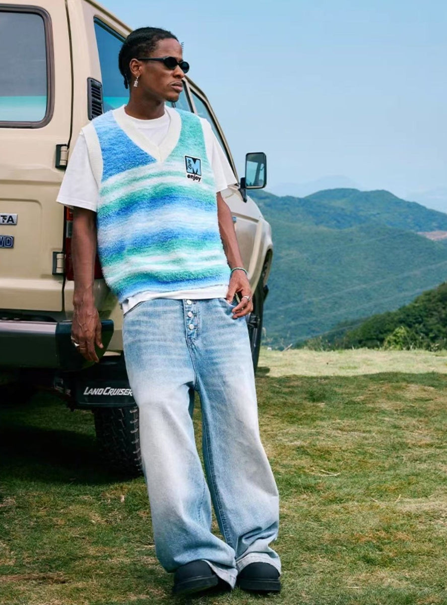 MEDM Colorful Striped Sweater Vest