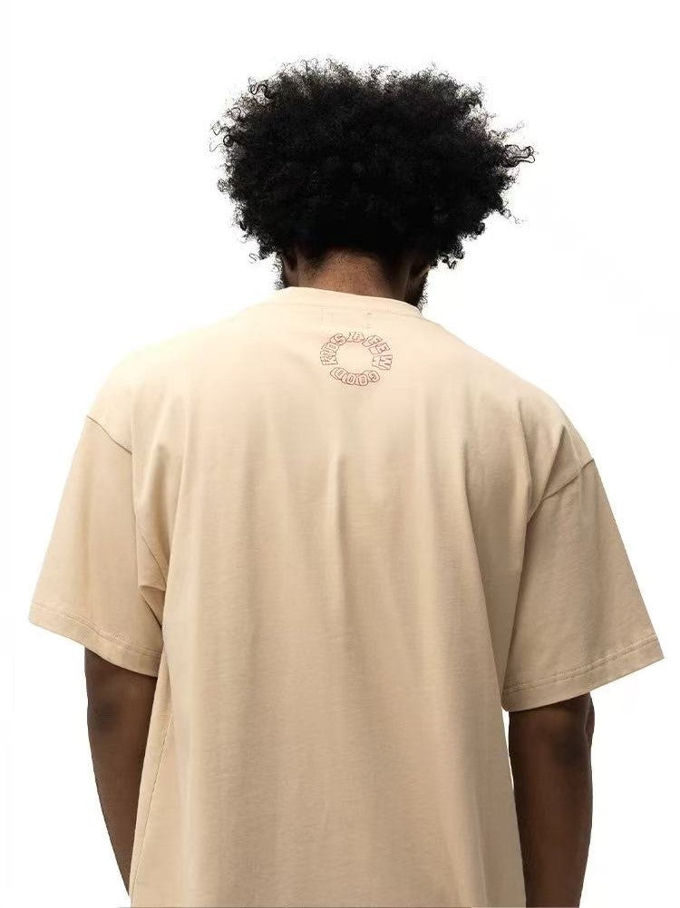 AFGK Letter Embroidered Short-sleeve T-shirt