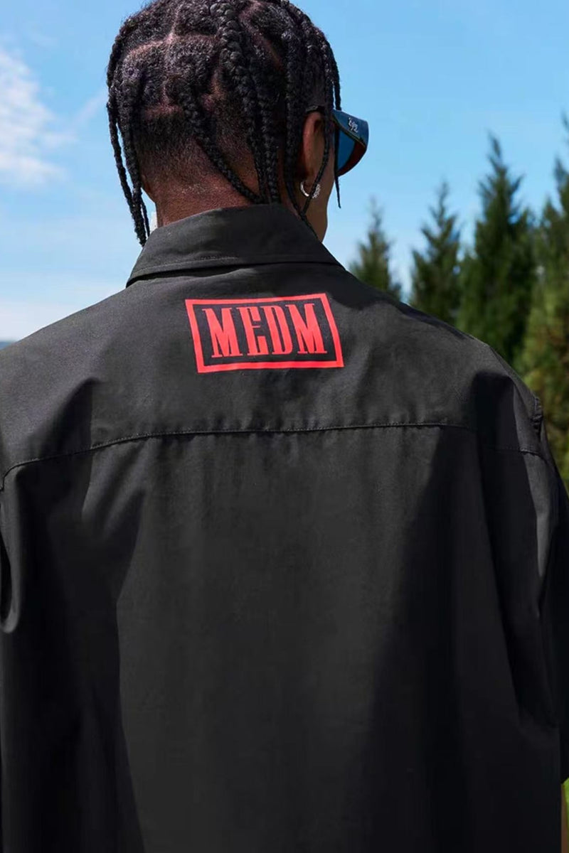 MEDM Tonal Offset Printed Short Sleeve Shirt