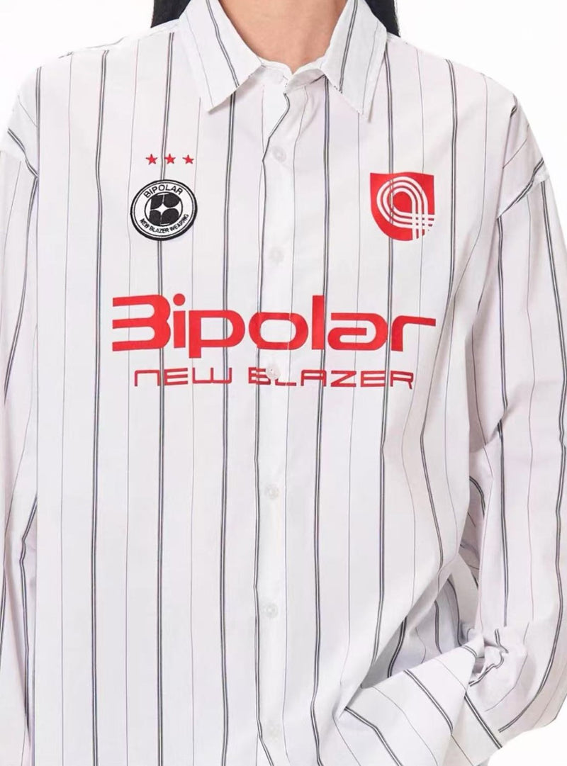 BIPOLAR Four-pointed Star Football Embroidered Polo Shirt