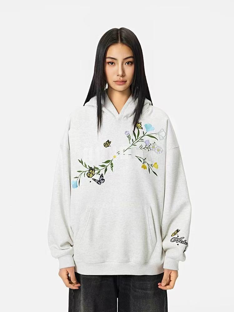 ACHOCK Floral Embroidered Hoodie