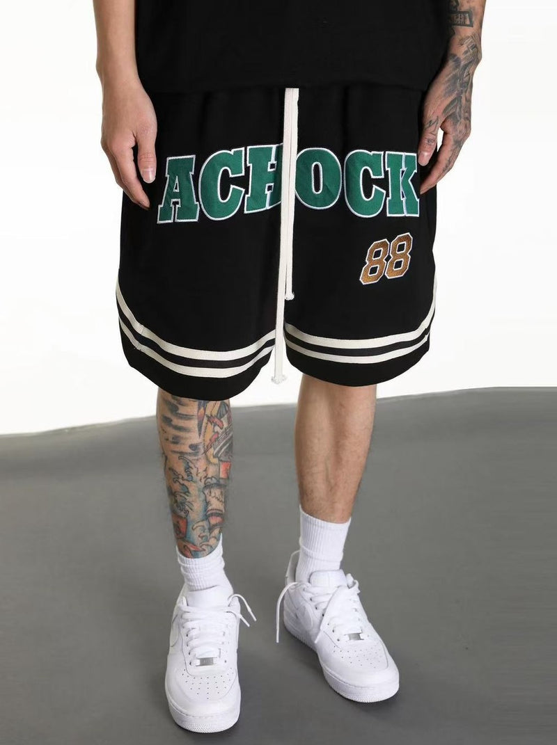 ACHOCK Logo Embroidered Drawstring Shorts