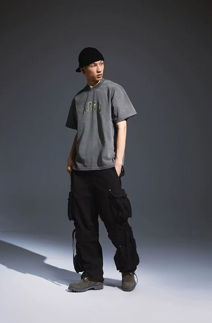 REMEDY Distressed Letter Print Short-sleeve T-shirt