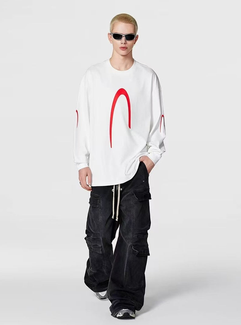 ACHOCK Round Neck High-street Long-sleeve T-shirt